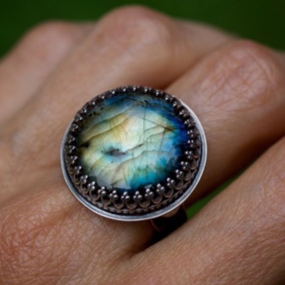 Labradorite Sterling Ring Size 8 NWT - Picture 3 of 11